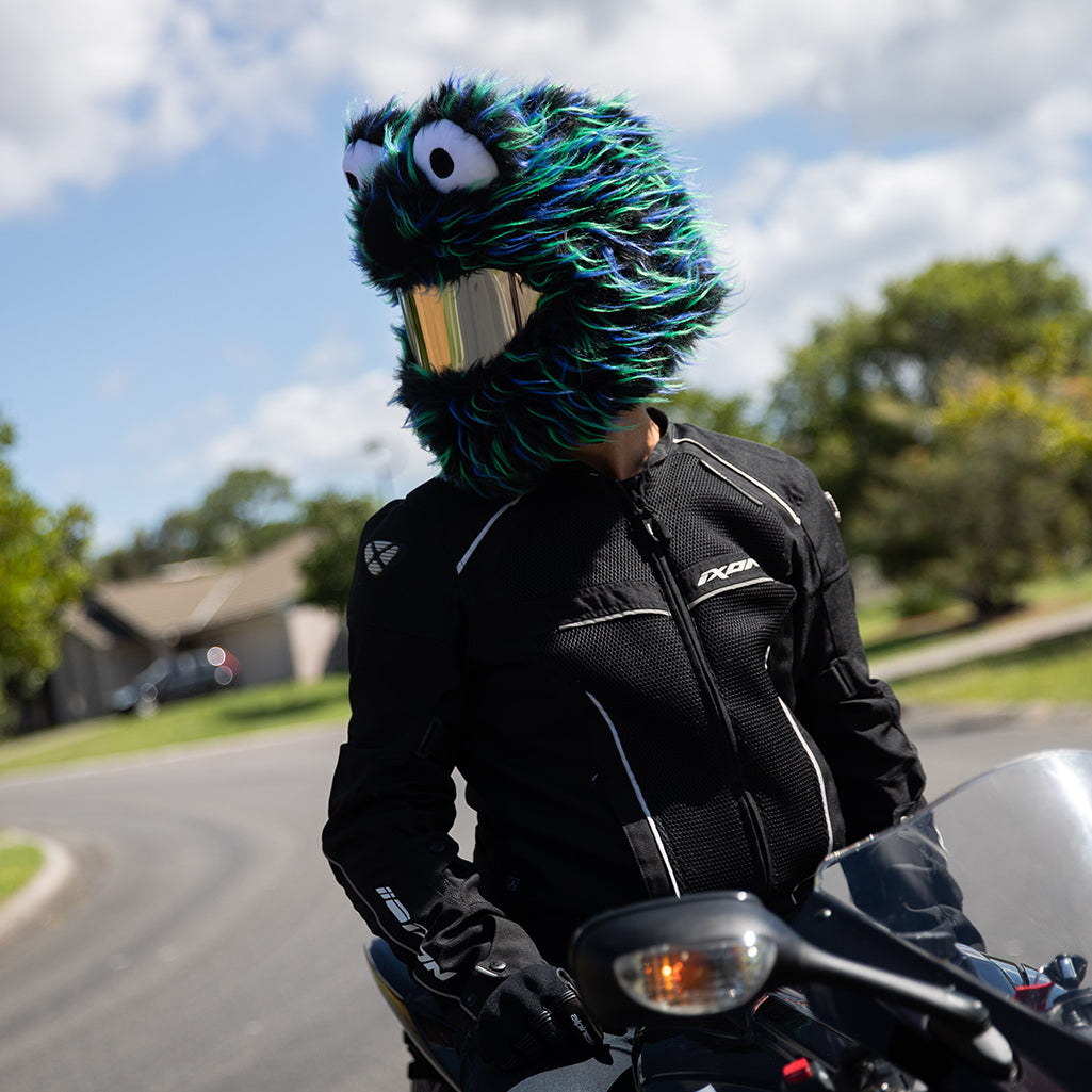 black and teal motorcycle helmet Motorcycle Helmet Cover - Black, Blue And Green