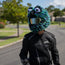 Motorcycle Helmet Cover - Black, Blue and Green