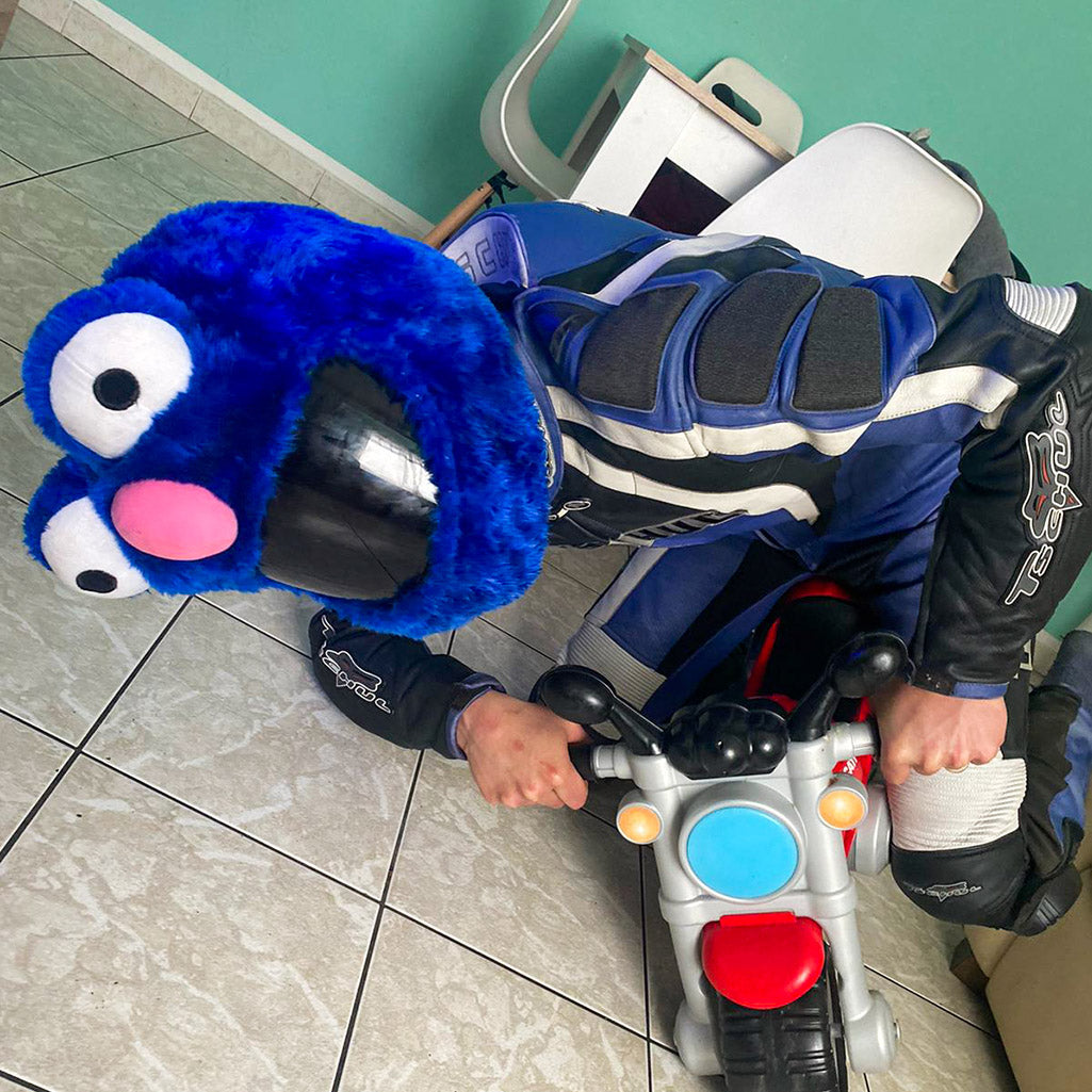 dark blue animal motorcycle helmet Motorcycle Helmet Cover - Blue