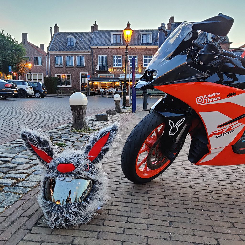 evil rabbit motorcycle helmet cover Motorcycle Helmet Cover - Evil Rabbit