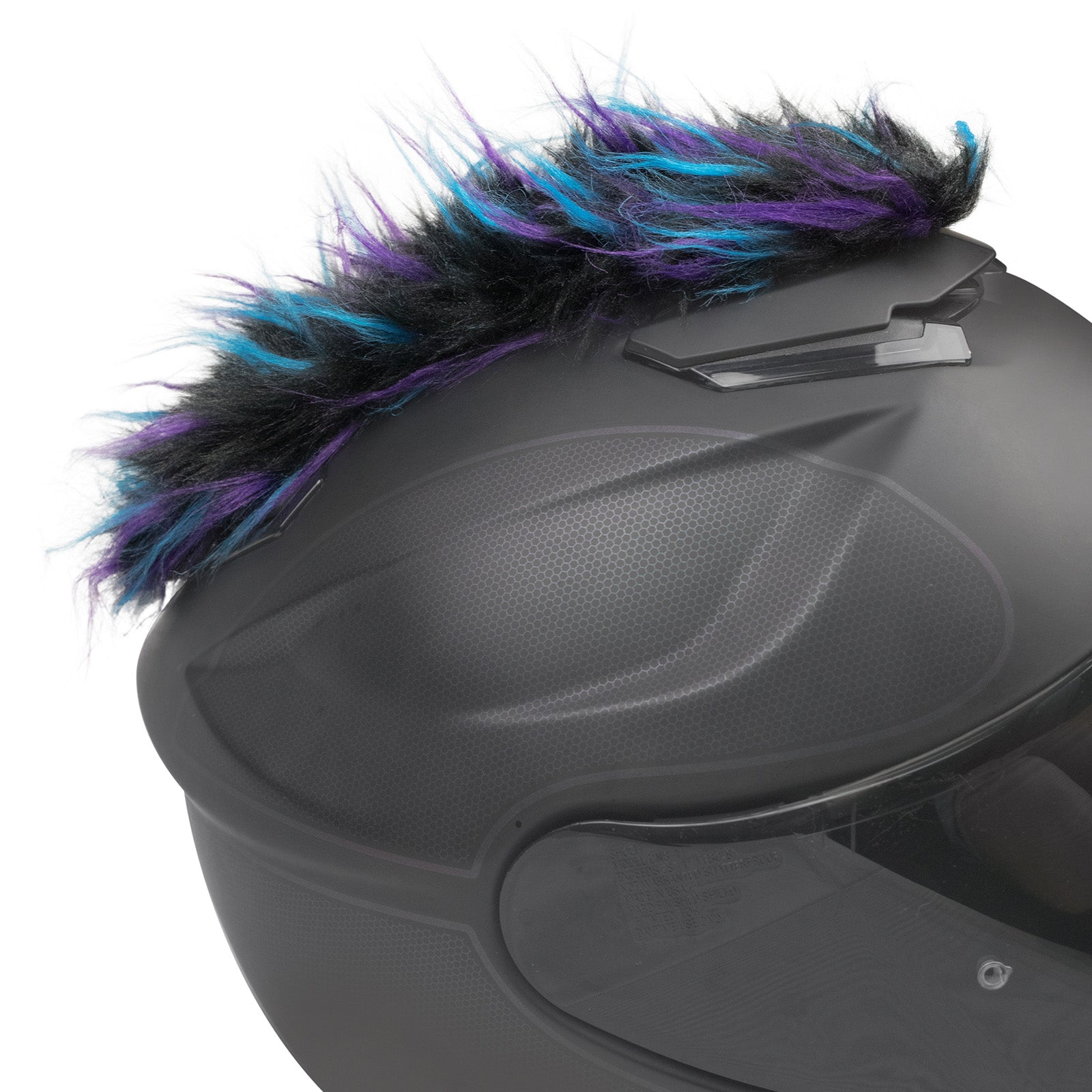 feather motorcycle helmet Motorcycle Helmet Mohawk - Blue, Black And Purple