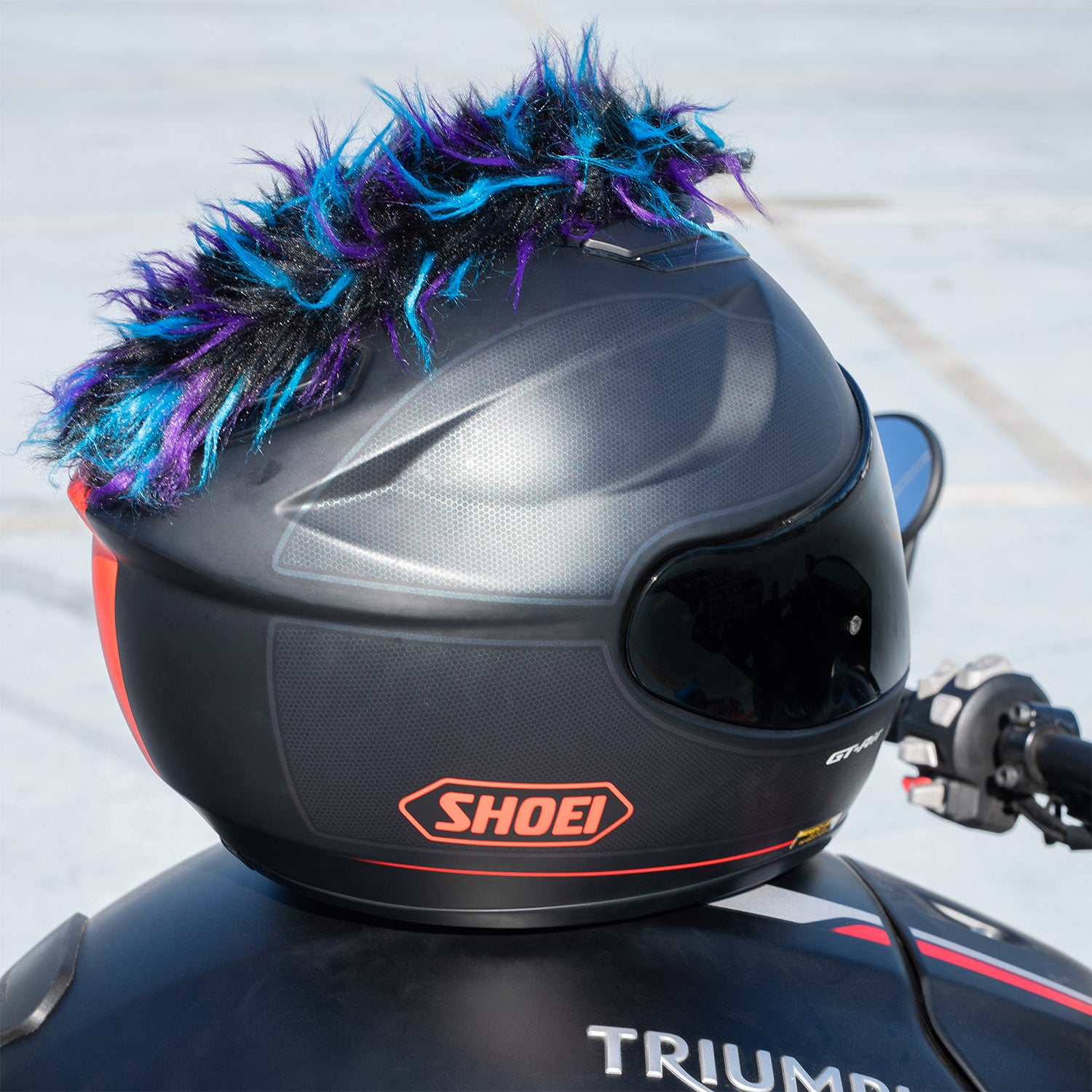blue black helmet motorcycle Motorcycle Helmet Mohawk - Blue, Black And Purple