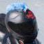 Motorcycle Helmet Mohawk - Blue and White