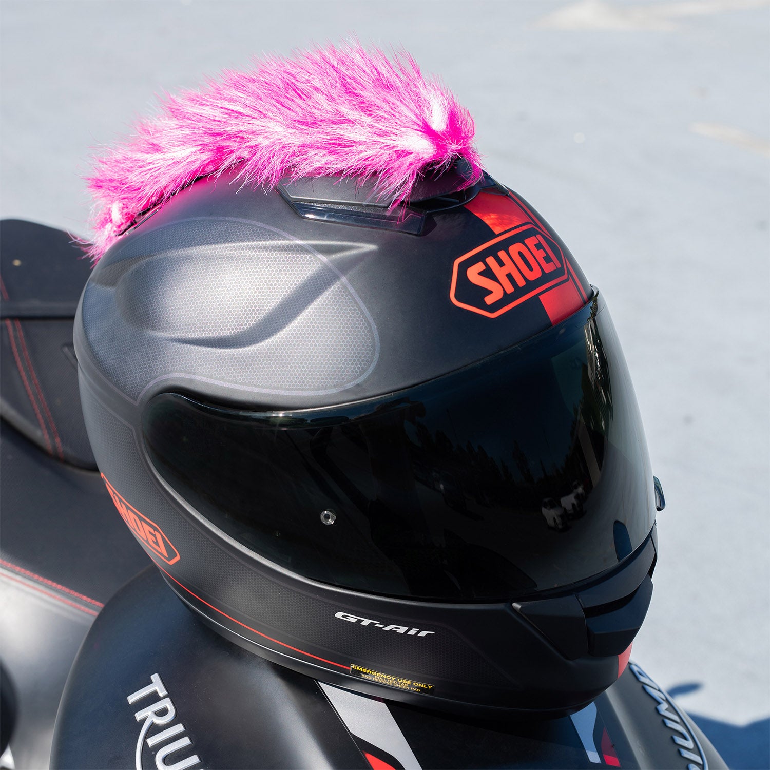gils custom painted full face motorcycle helmets with mowhawk Motorcycle Helmet Mohawk - Pink And White