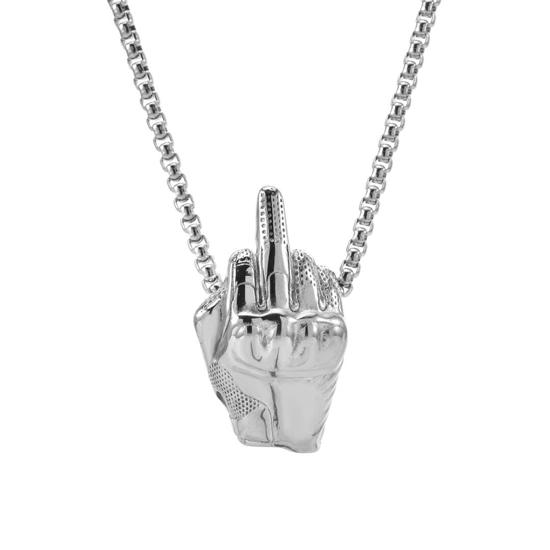 Motorcycle Necklace - Rider Middle Finger