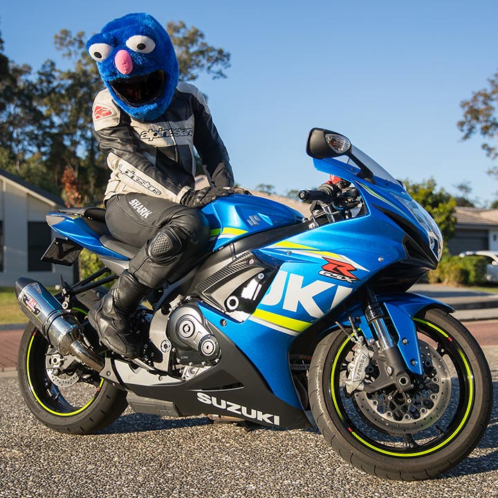 cookie monster helmet motorcycle Motorcycle Helmet Cover - Blue