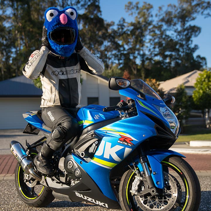 extra helmet on motorcycle Motorcycle Helmet Cover - Blue