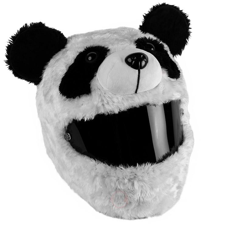 bear motorcycle helmet HTLNUZD Full Face with Stuffed Jacket Clothes Dolls Motorcycle Bear Decoration Helmet for Pet Helmet (Black-Clown) : Automotive This easy slip Panda Motorcycle Helmet - Detachable
