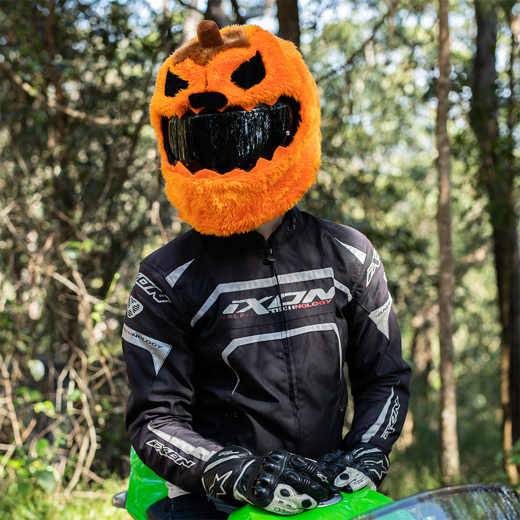 friday the 13 motorcycle helmet pumkin Motorcycle Helmet Cover