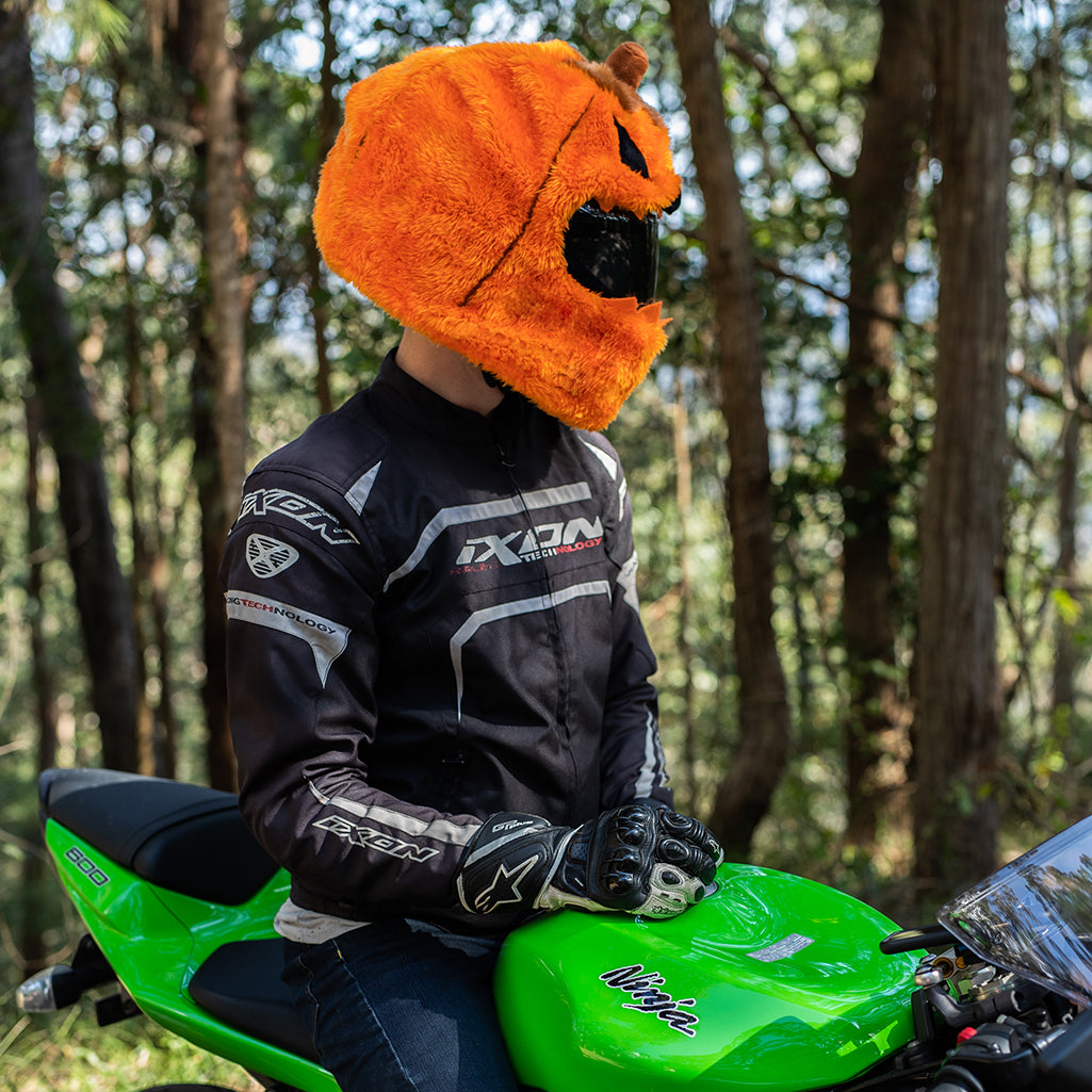 evil pumpkin motorcycle helmet Motorcycle Helmet Cover