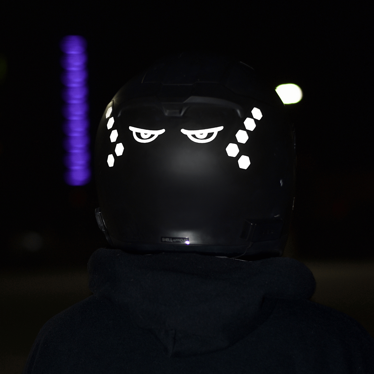 Glowrider Reflective Helmet Sticker - Evil Eyes Glowrider Reflective Helmet Sticker - Evil Eyes