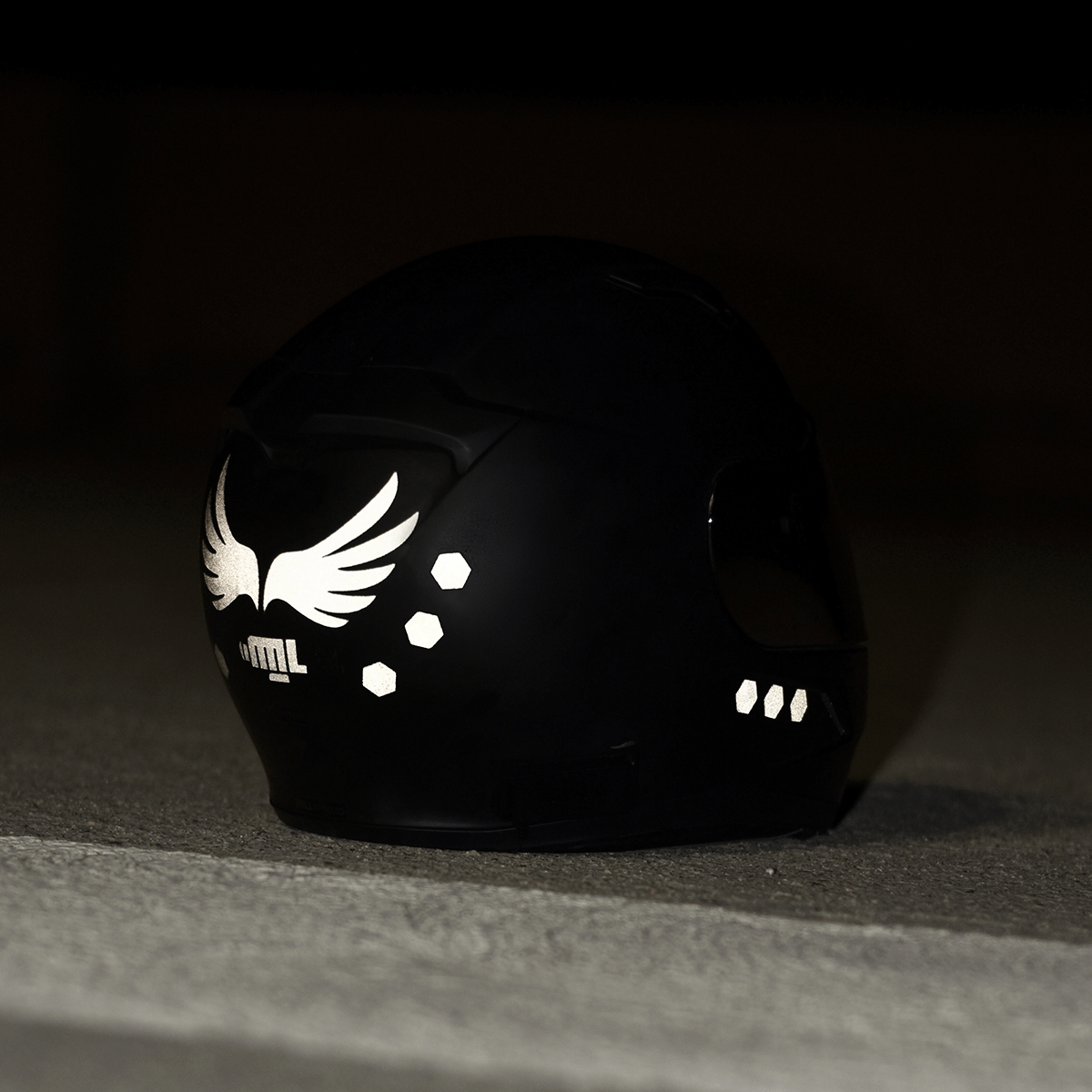 bike helmet transfers Glowrider Reflective Helmet Sticker - Wings Edition