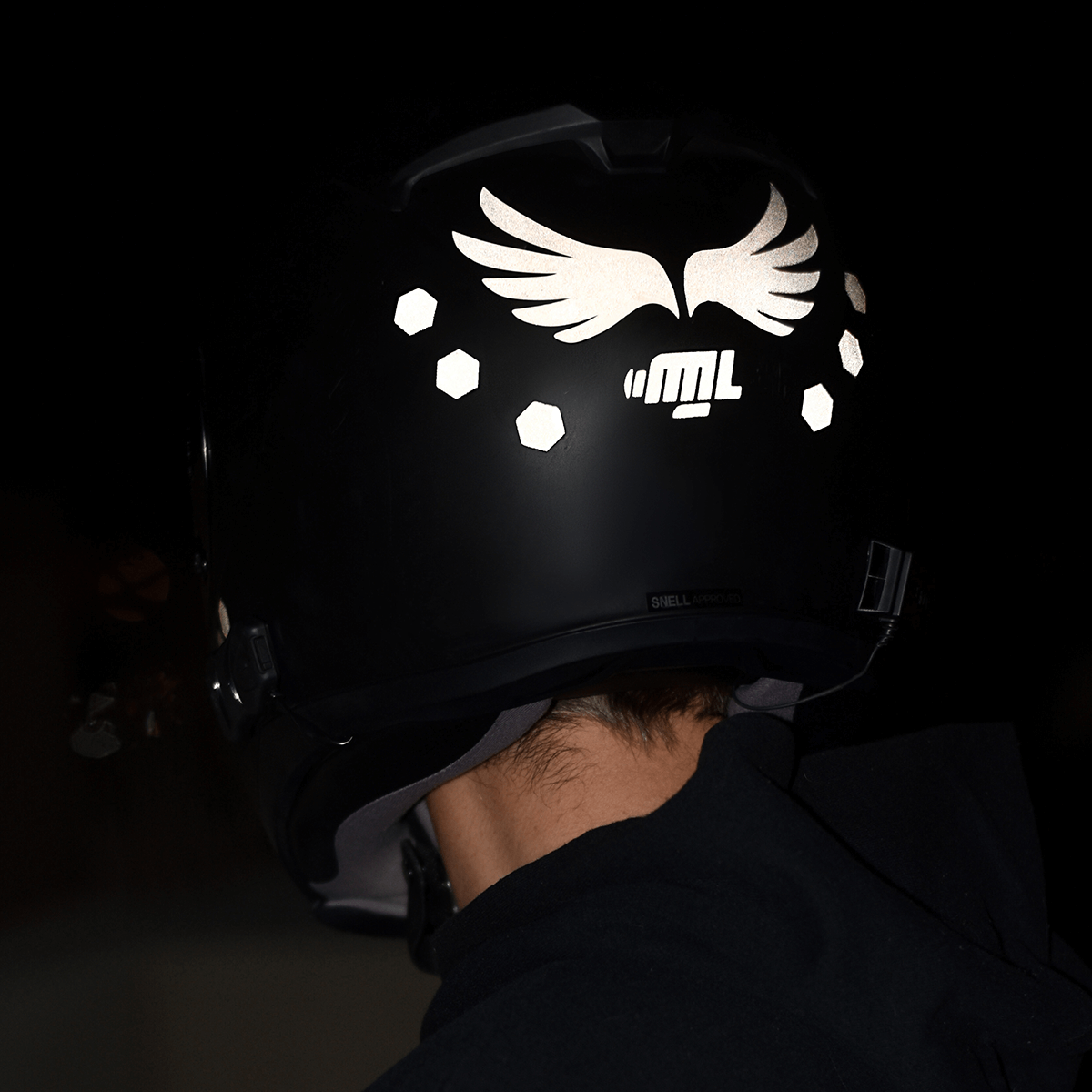 Glowrider Reflective Helmet Sticker - Wings Edition