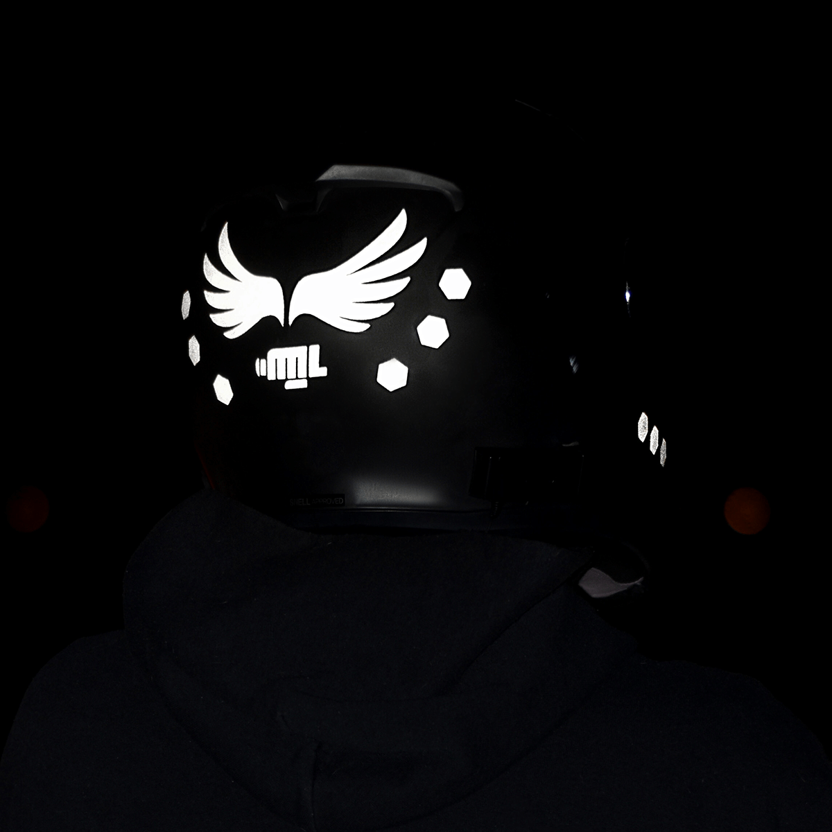 Glowrider Reflective Helmet Sticker - Wings Edition Glowrider Reflective Helmet Sticker - Wings Edition