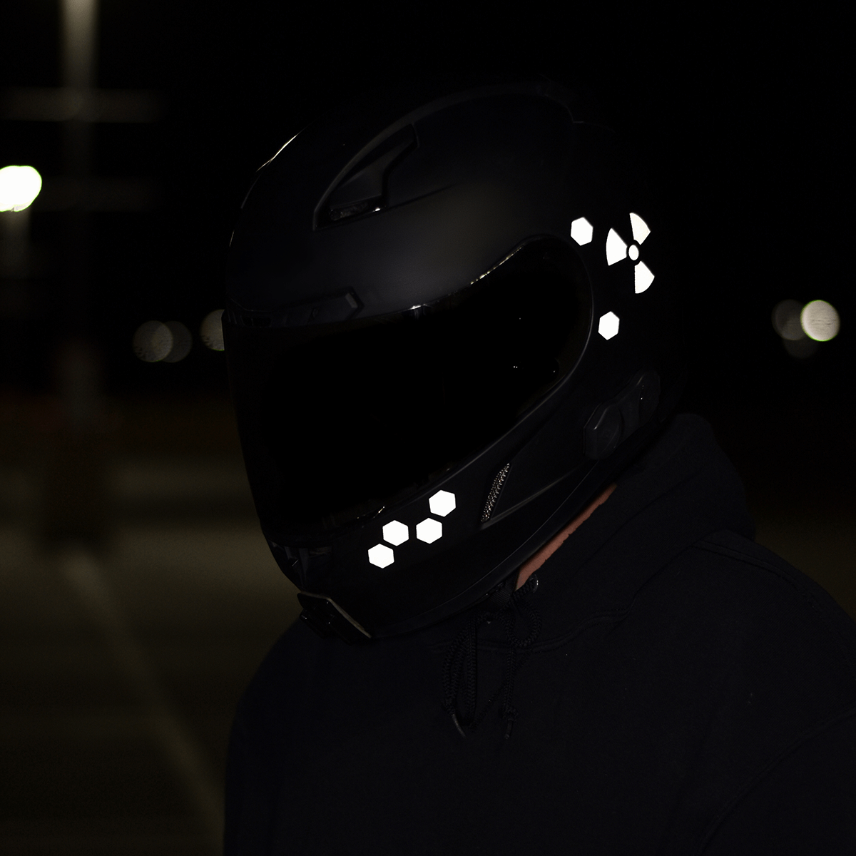 custom reflective motorcycle helmet Glowrider Reflective Helmet Sticker - Hazard Edition