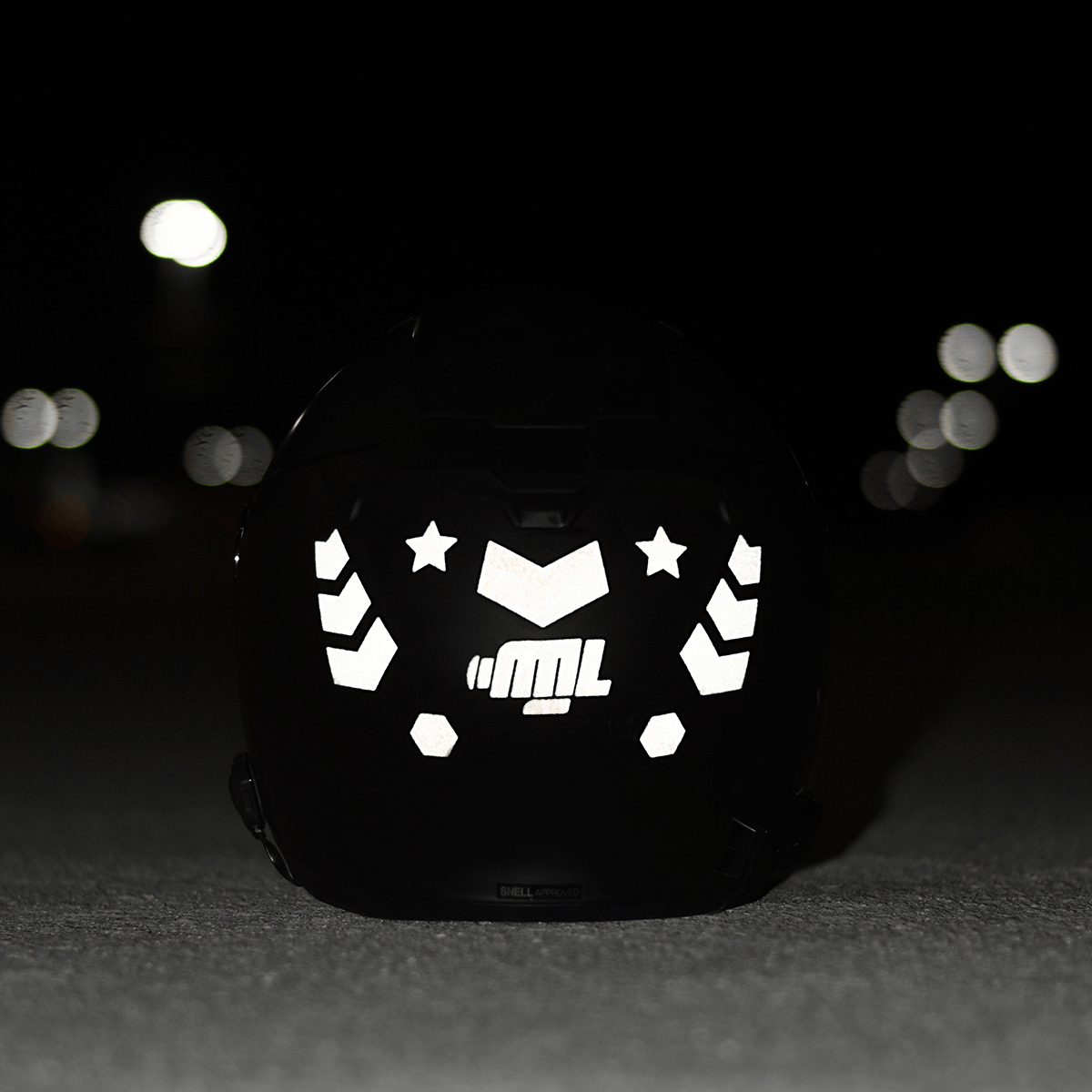 Glowrider Reflective Helmet Sticker - Stars And Arrows