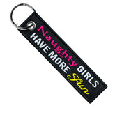 Naughty Girls Have More Fun - Motorcycle Keychain
