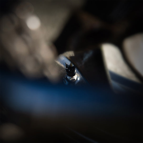 Crown Black Motorcycle Valve Caps Moto Loot