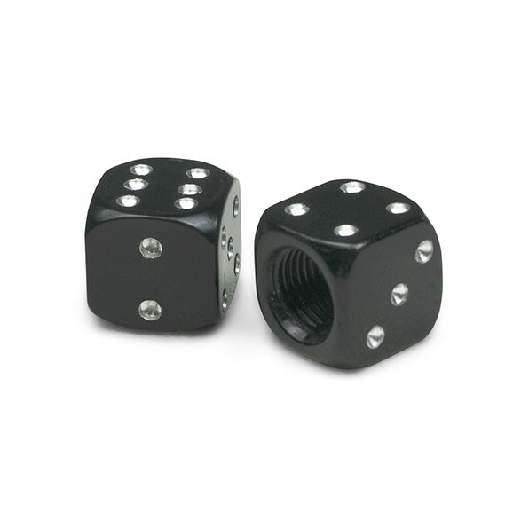 Dice Black - Motorcycle Valve Caps - Moto Loot