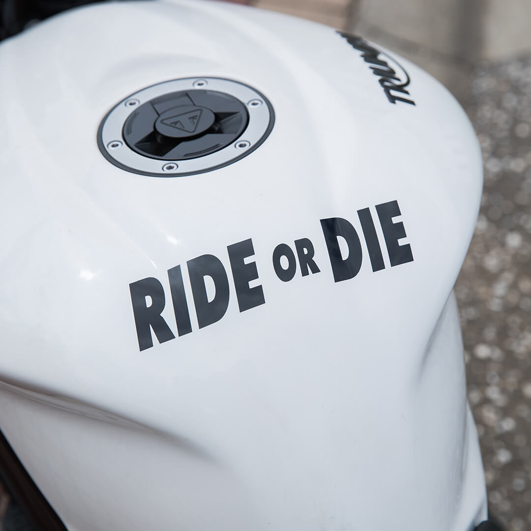 Autocollant Moto « Ride Or Die » En Vinyle - 2 Pièces Rouges, Décor Carrosserie, Facile à Poser Et Enlever - 13