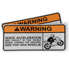 Funny Motorcycle Sticker - Warning - Quick acceleration may result in the front wheel leaving the ground. Ride that sick wheelie!