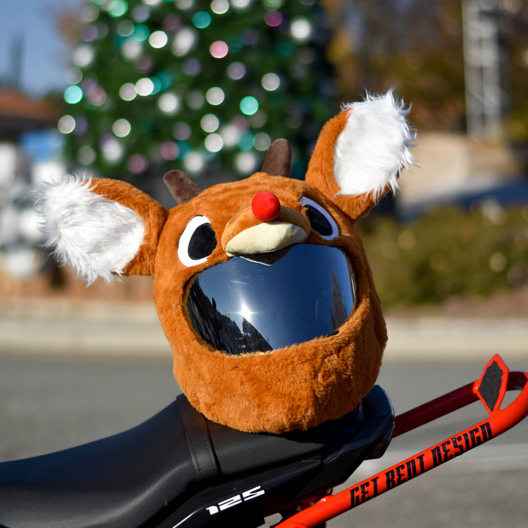 deer antler motorcycle helmet Motorcycle Helmet Cover - Reindeer