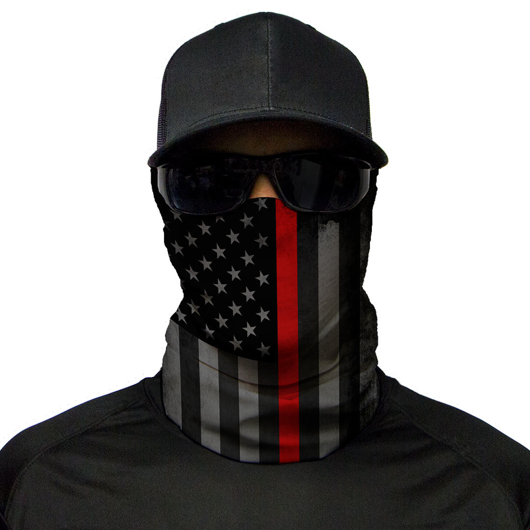 Motorcycle Face Mask - Thin Red Line US Flag