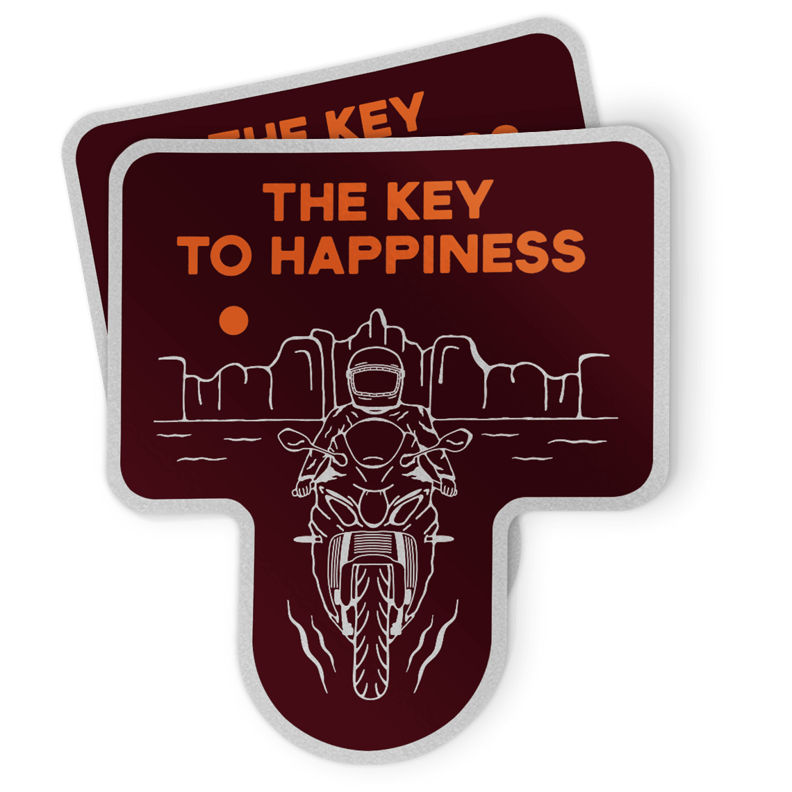 Motorcycle Sticker - The Key To Happiness (2 pack)
