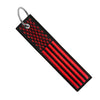 USA Flag Red and Black - Motorcycle Keychain