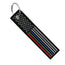 USA Flag Thin Blue, Red, Green Line- Motorcycle Keychain