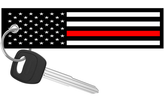 USA Flag Thin Red Line - Motorcycle Keychain
