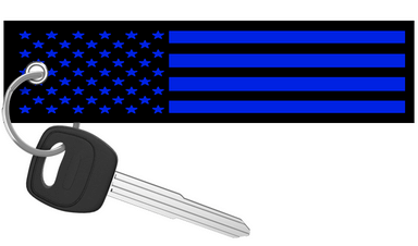 USA Flag Blue and Black - Motorcycle Keychain