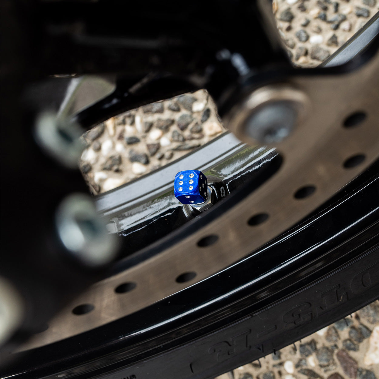 Dice Blue Motorcycle Valve Caps Moto Loot