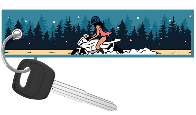 Winter Ride - Motorcycle Keychain