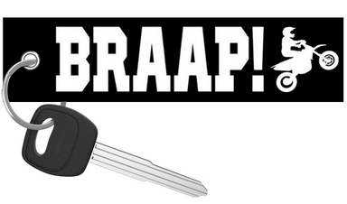 BRAAP! - Black Motorcycle Keychain