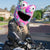 Motorcycle Helmet Cover - Rainbow Short Fur