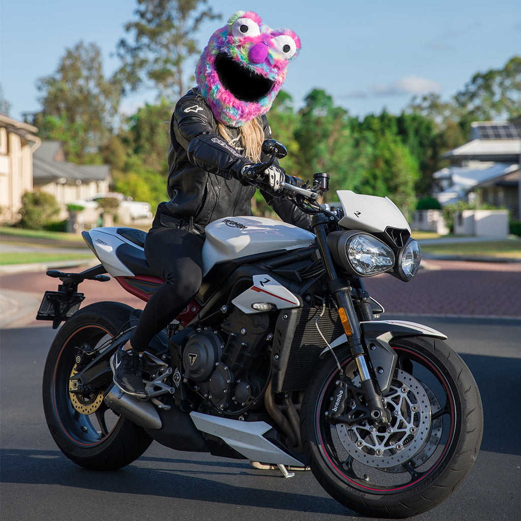 Motorcycle Helmet Cover - Rainbow Short Fur