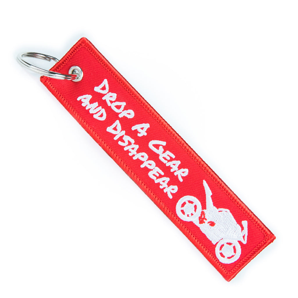 Drop A Gear And Disappear - Red Motorcycle Keychain