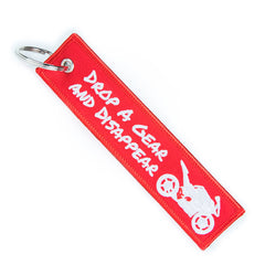 drop a gear and disappear schlüsselanhänger Drop A Gear And Disappear - Red Motorcycle Keychain